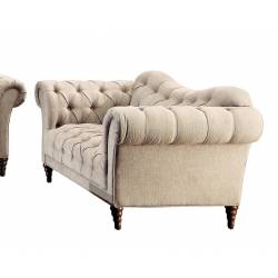 Claire Love Seat - Polyester - Brown Tone